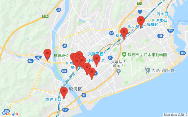 静岡の保険相談窓口のマップ